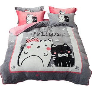 法兰绒被套单件加厚双面绒冬天牛奶绒珊瑚绒6x7加绒被罩200x230cm