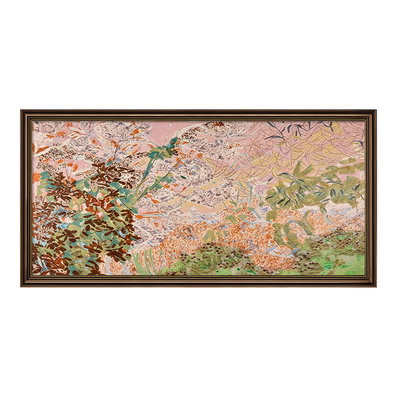 宋氏美学客厅装饰画2026新款复古油画沙发背景墙挂画高档横版壁画