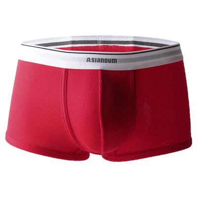 螺纹棉夏季男士纯色低腰四角内裤