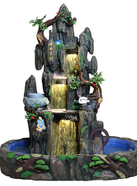 中式风假山喷泉庭院造景装饰品