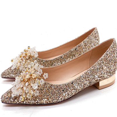 平底婚鞋孕妇可穿秀禾主婚纱两穿