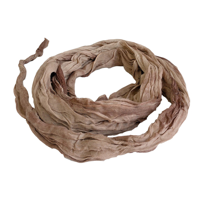 女薄款百搭窄细长条褶皱棉麻围巾