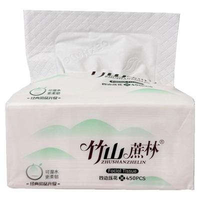 竹山蔗林450张100包可湿水抽纸