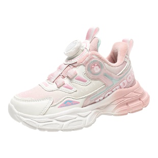 巴布豆童鞋女童棉鞋2025冬季新款加绒保暖儿童老爹鞋女孩运动鞋子