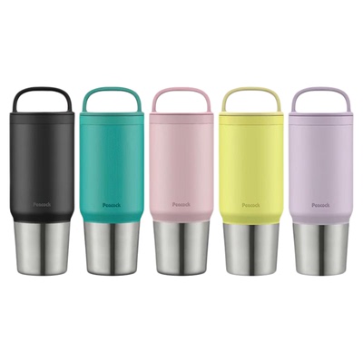 日本孔雀拎拎杯冰霸杯保温杯大容量女士高颜值保冷杯新款水杯子