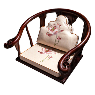 新中式红木椅子坐垫禅意茶桌茶椅垫实木太师椅圈椅餐桌椅座垫定制