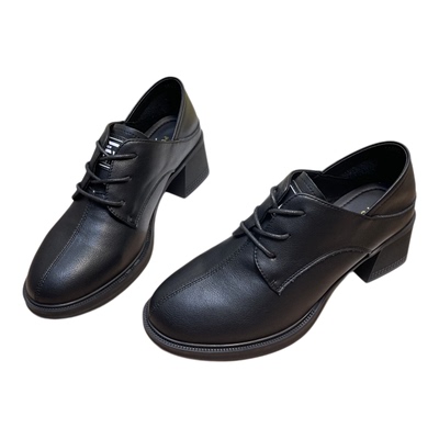 浦发2025秋款深口单鞋女粗跟中跟