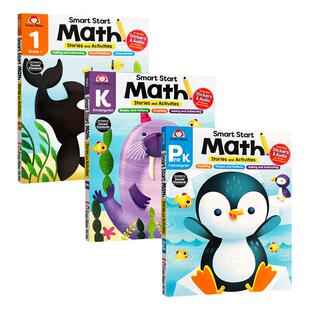 原版进口 Evan-Moor Smart Start Math 美国加州教辅 聪慧启蒙系列数学套装幼儿园/一年级 儿童英语练习册数学高频词编程STEM