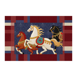 2026新款马年入户门地垫红色门垫喜庆高级门口地毯防滑免洗可裁剪