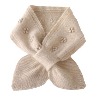 100%纯山羊绒围巾女穿孔小领结