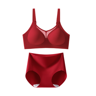 猫人红色内衣女本命年聚拢套装
