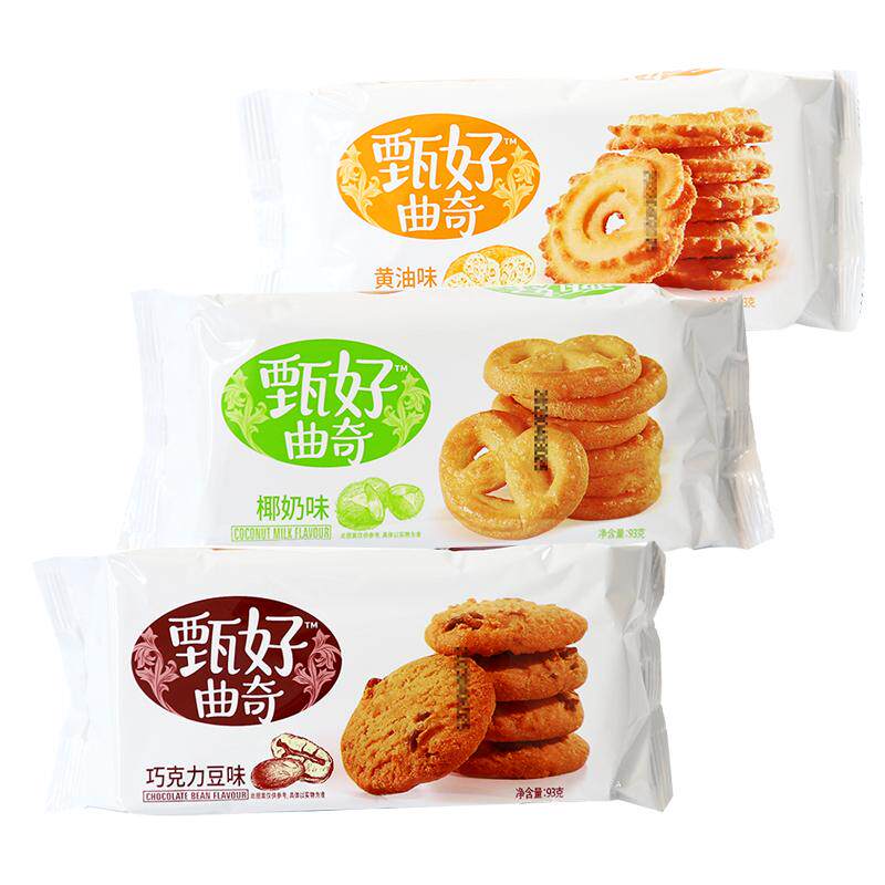 达利园好吃点93g甄好曲奇饼干巧克力椰奶黄油味150g高颜值点心