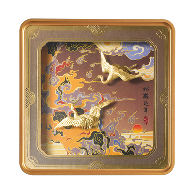 金陵金箔实木剪金画装饰摆件