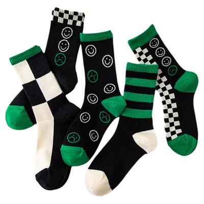 男女韩版彩色中筒纯棉防裂袜子