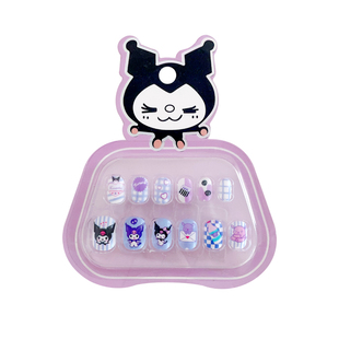 儿童指甲贴无毒无味女孩美甲贴穿戴甲贴纸甲片库洛米宝宝三丽鸥小女孩女童新款可爱卡通小孩假指甲假片贴画