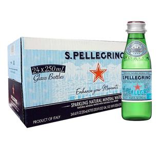 圣培露气泡水进口苏打水充气天然矿泉水玻璃瓶250ml*24瓶/整箱