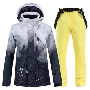 滑雪服男女套装单板双板滑雪衣冬季户外防风水保暖加厚滑雪服套装