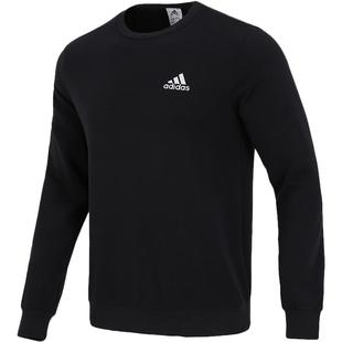 阿迪达斯加绒运动套装男冬季新款刺绣标圆领卫衣休闲卫裤束脚长裤