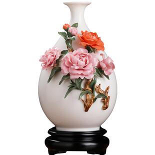 玉壶春瓶陶瓷手工花瓶家居客厅插花玄关电视柜博古架装饰品摆件
