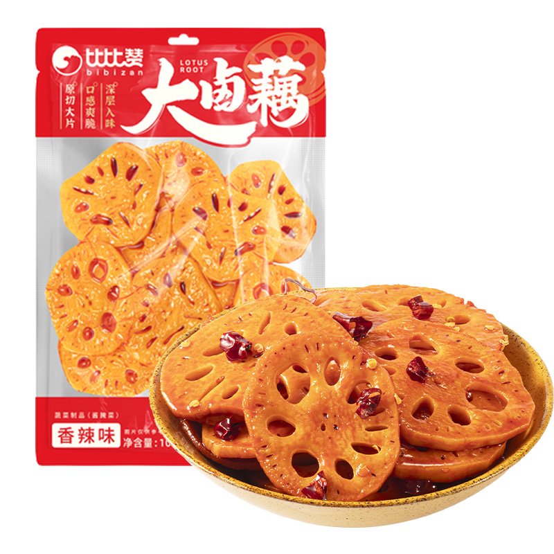 比比赞大卤藕片香辣味蔬菜干网红追剧解馋小零食休闲食品小吃素食
