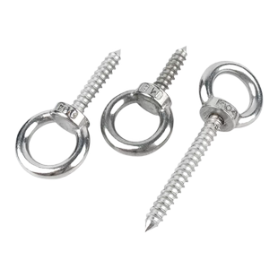 304不锈钢吊环圈自攻螺丝钉羊眼尖尾圆环挂钩吊丝木螺钉M4M5M6M12