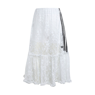 【自营】adidas阿迪达斯女三叶草蕾丝搭短裤防走光半身裙KD2288