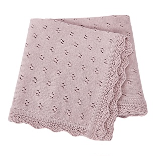 A类纯棉婴儿毯子新生兒盖毯春秋针织毛线毯ins风满月百天拍照背景