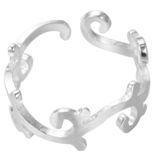 冷淡风原创设计S925纯银简约花藤开口戒指女款创意指环不规则饰品