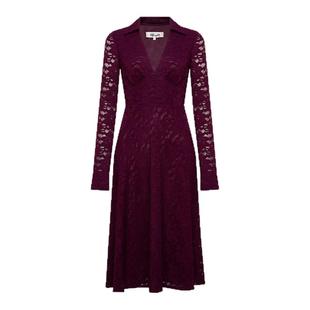 [重工花卉蕾丝]DVF安可拉红宴会礼服红裙蕾丝裙连衣裙DL3S050