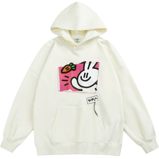 GUUKA&Agaho联名重磅连帽卫衣男纯棉 周深同款情侣魔术贴帽衫宽松