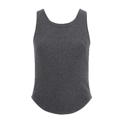 ChicChick时髦小鸡新品 博主穿搭弧形剪裁杂灰色高弹背心套装上衣