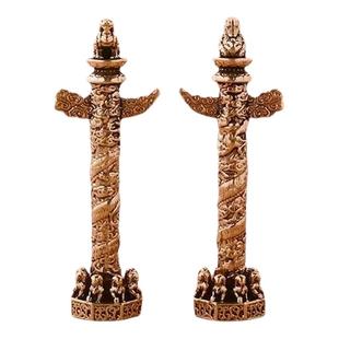 全铜华表摆件大号流云盘龙柱中华柱铜器工艺品家居客厅办公室摆件