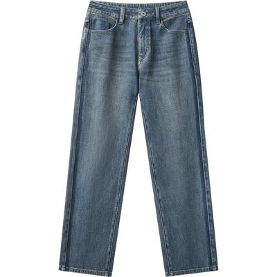 播商场同款简约牛仔裤女2024春秋修身复古气质长裤BDR3KD3216