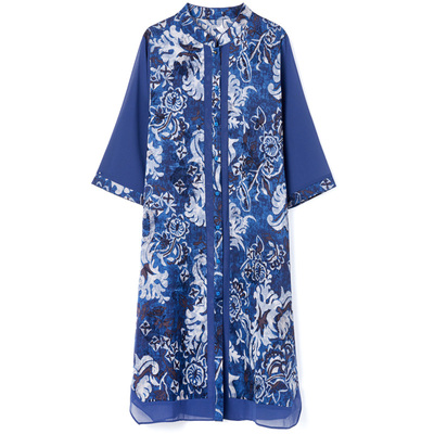 真丝连衣裙女夏季衬衫桑蚕丝裙子