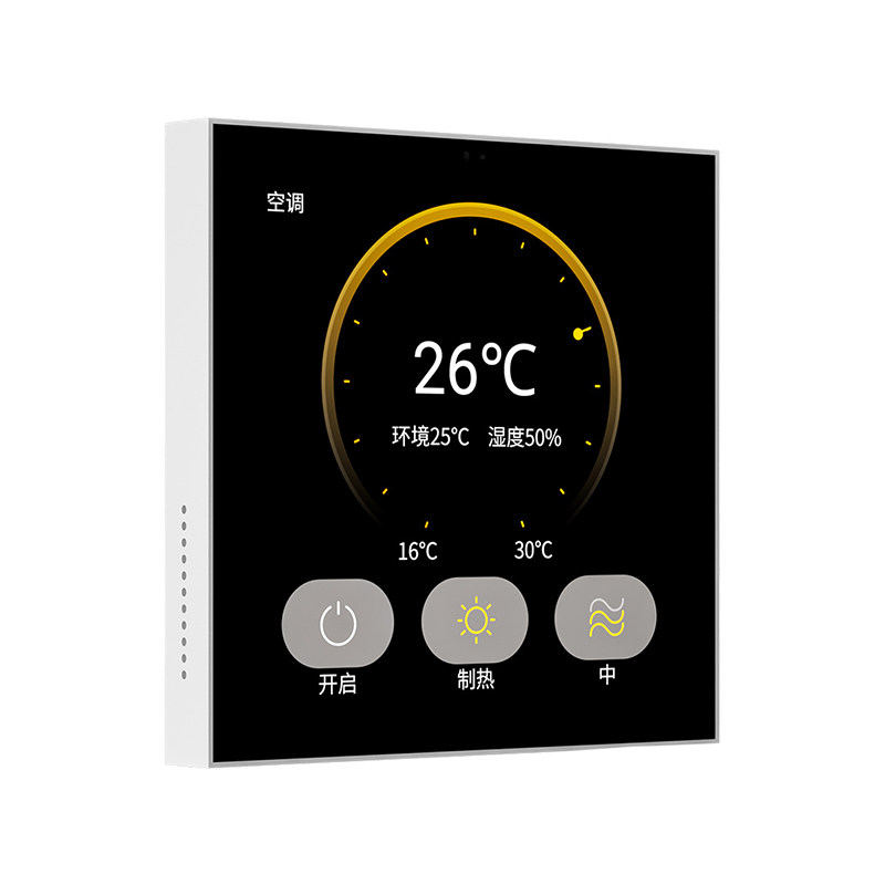 linptech领普中央空调地暖新风智能面板三合一屏幕温控器带小超人