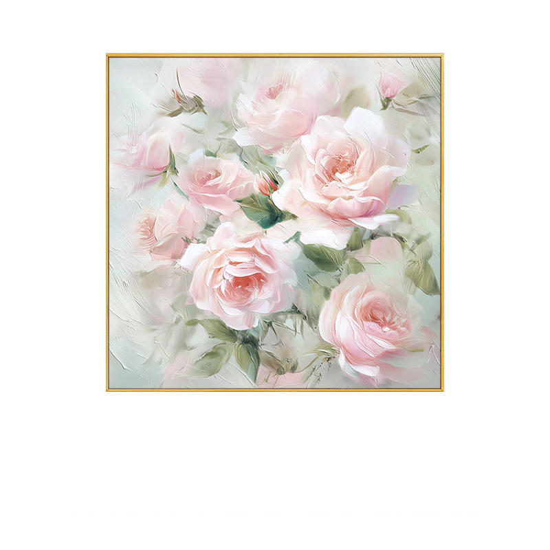 大芬村牡丹花手绘油画餐厅装饰画