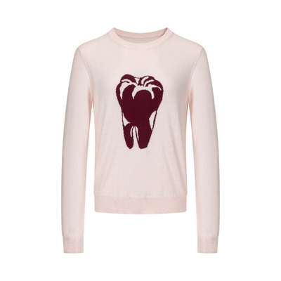 RUSTLE INTERLUDE小甜牙可贴身穿的提花针织圆领套头毛衣针织衫