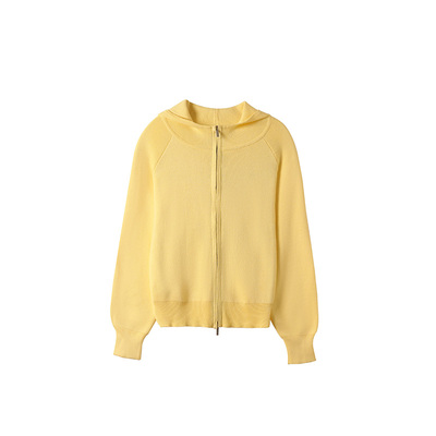 连帽针织卫衣外套女早春新款上衣