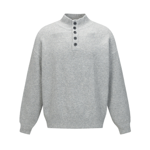 WTMP秋冬日系复古设计半开扣毛衣男女潮牌宽松休闲质感短版针织衫