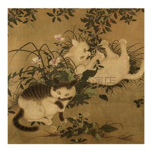 朱瞻基唐苑嬉春图 画芯 新中式古风客厅装饰画打印画布画纸