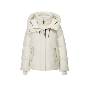 吴千语同款白色连帽羽绒服外套女轻奢高档加厚保暖防寒白鸭绒大衣