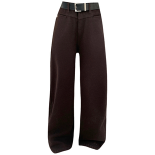 2025冬Jeans阿凡牛A5426加厚复合绒保暖宽松显瘦女牛仔阔腿弯刀裤