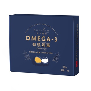 都尔霍姆OMEGA-3有机鸡蛋30枚 散养亚麻籽喂养鲜鸡蛋年货礼盒