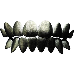 Mr.Blingggggg欧美嘻哈珠宝 私人定制上8下8无钻磨砂黑Grillz牙套