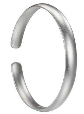 开口可调节银手镯素圈纯银镯子女