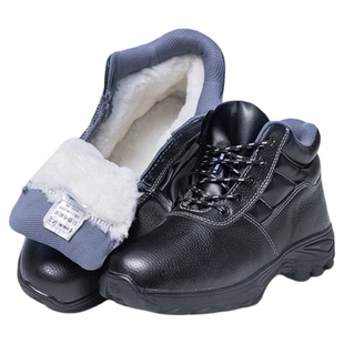 劳保鞋冬季加油站防静电棉鞋加厚保暖轻便纯羊毛高腰系带防滑棉鞋