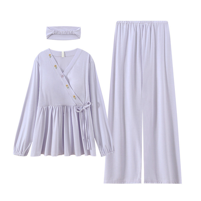 (送发带)带胸垫吸汗A类月子服