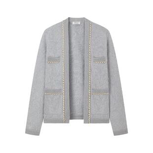 CRUSH Collection女装秋冬金属链毛绒针织毛衣开衫外套