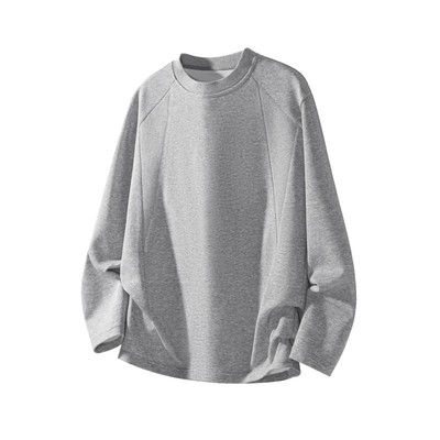 美式重磅连帽卫衣男款秋冬季高街痞帅拼接加绒套头帽衫灰色黑色