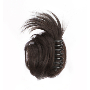 低扎鸡毛丸子头假发发圈仿真发假发抓夹花苞毽子头盘发神器假发包